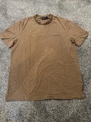 Huge Boss Solid Plain T-shirt Brown XL