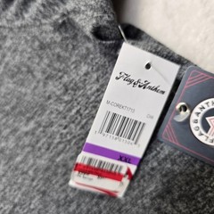 Madeflex Flag & Anthem Henley Shirt Mens 2XL Heather Gray Stretch Wicking NEW