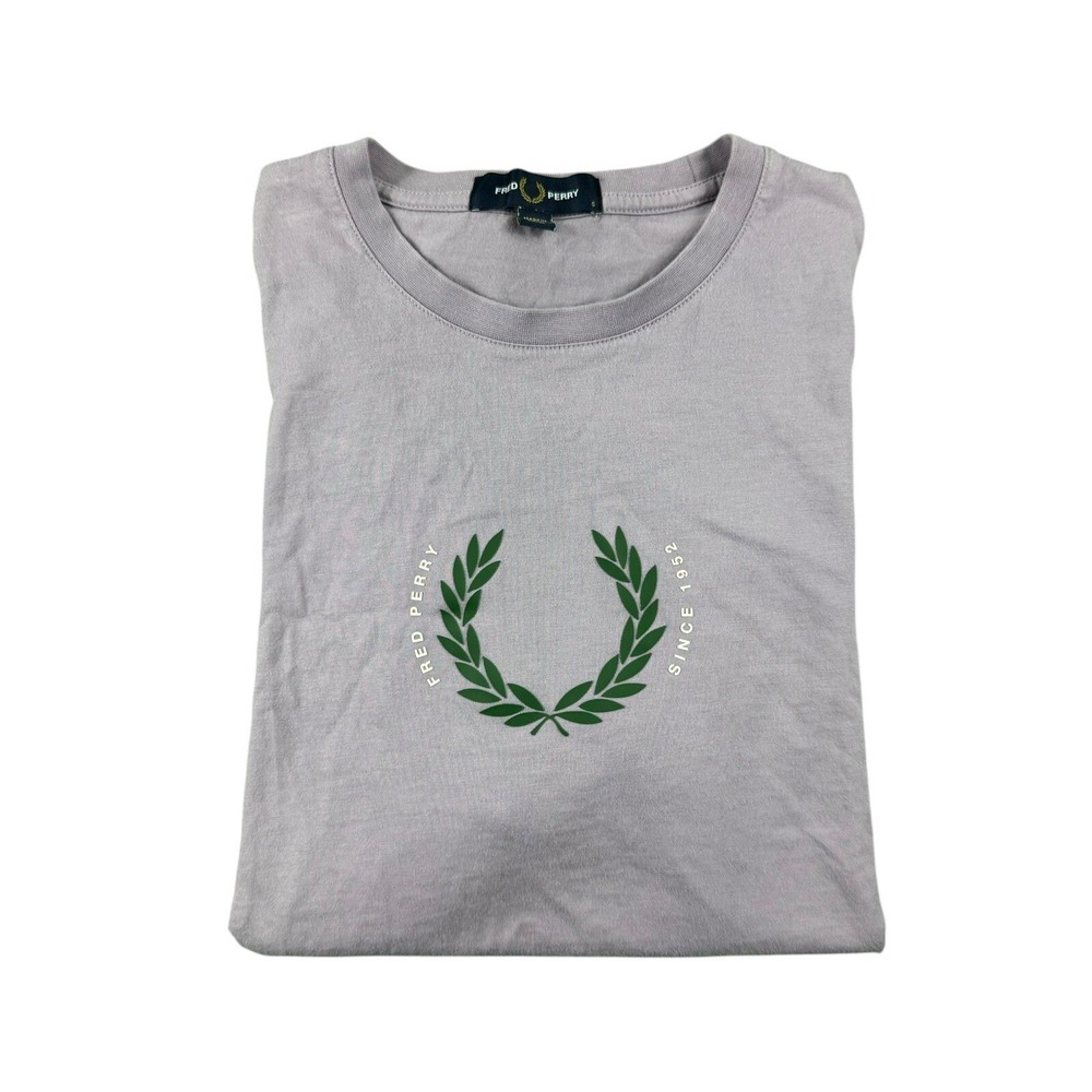 Fred Perry Light Purple Cotton Iconic Graphic T Shirt Size Men’s Small