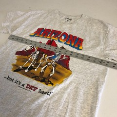 vtg Arizona Skeleton Cowboy/Horse T Shirt Sportex M 90s Southwest Graphic Tee