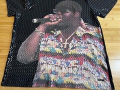 Sean John Mens Hiphop rapper Notorious B.I.G Casual Black Graphic T-Shirt|SZ:L
