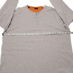 Left Coast Tee NWOT Long Sleeve Henley T-Shirt Size XXL in Gray 100% Cotton