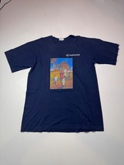 Vintage Sergio Tacchini Golf Painting on Navy T-Shirts Single Stitch Size L