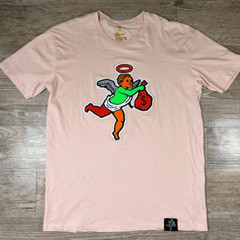 Muerte Hustle Daily Peach embroidery Get Money Angel Bag Of Cash T-Shirt Size XL