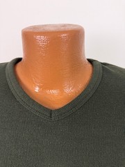 Vintage 90s Ribbed Knit Shirt Men Large V-Neck Minimal Casual Heavy Rayon Blend