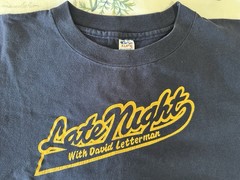 Vintage 80s Late Night With David Letterman T Shirt Mens Blue Size XL Champion