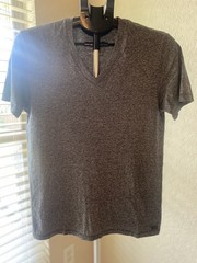 A|X Armani Exchange Men’s XS Gray Pima Cotton V-Neck T-Shirt