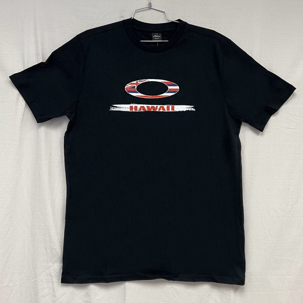 Oakley Mens Hawaii Ellipse Short Sleeve Tee Casual T-Shirt Blackout Large New