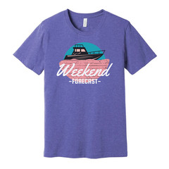 Weekend Forecast Boat Graphic T Shirt For Unisex Casual Wear Featuring Nautical