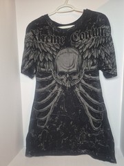 Xtreme Couture Graphic T-Shirt Black Skull Wings Size Large