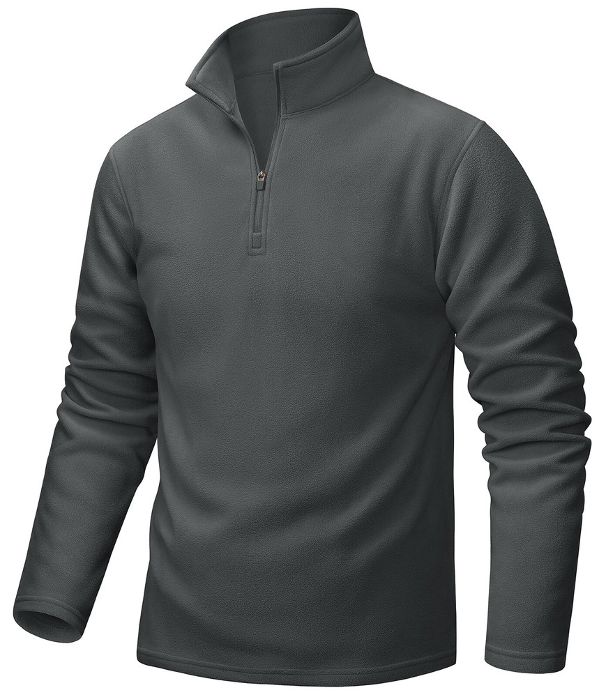 Mens 1/4 Zip Pullover Fleece Jacket Long Sleeve Warm Casual Athletic Sweatshirts