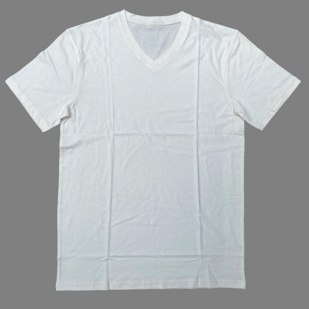 Primal Thread Men’s Slim Athletic V-Neck T-Shirt 100% Organic Cotton Undyed XL