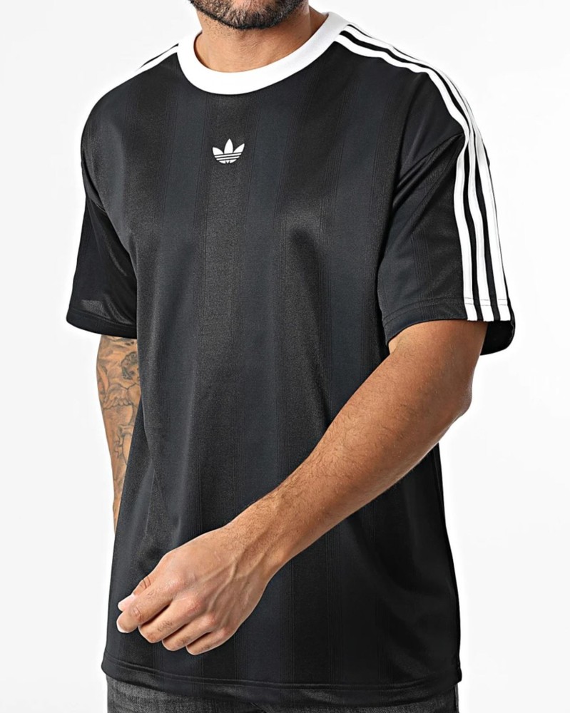NEW MEN’S ADIDAS ORIGINALS TREFOIL JACQUARD SHIRT ~SIZE MEDIUM #JW587 BLACK