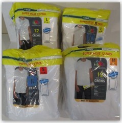 Fruit of the Loom 11 or 12ct tag-free men’s crew neck tee shirts White wicking
