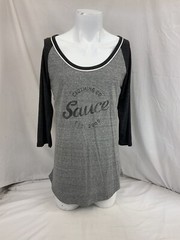 Sauce Hockey Shirt XL Gray 1/2 Sleeve Poly Cotton Rayon Made USA NWT YGI Y0-337