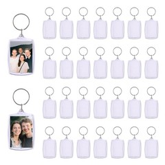 JasperKino 30pcs Pendant Picture Frame keychain, Clear Acrylic Photo Frame Ke…