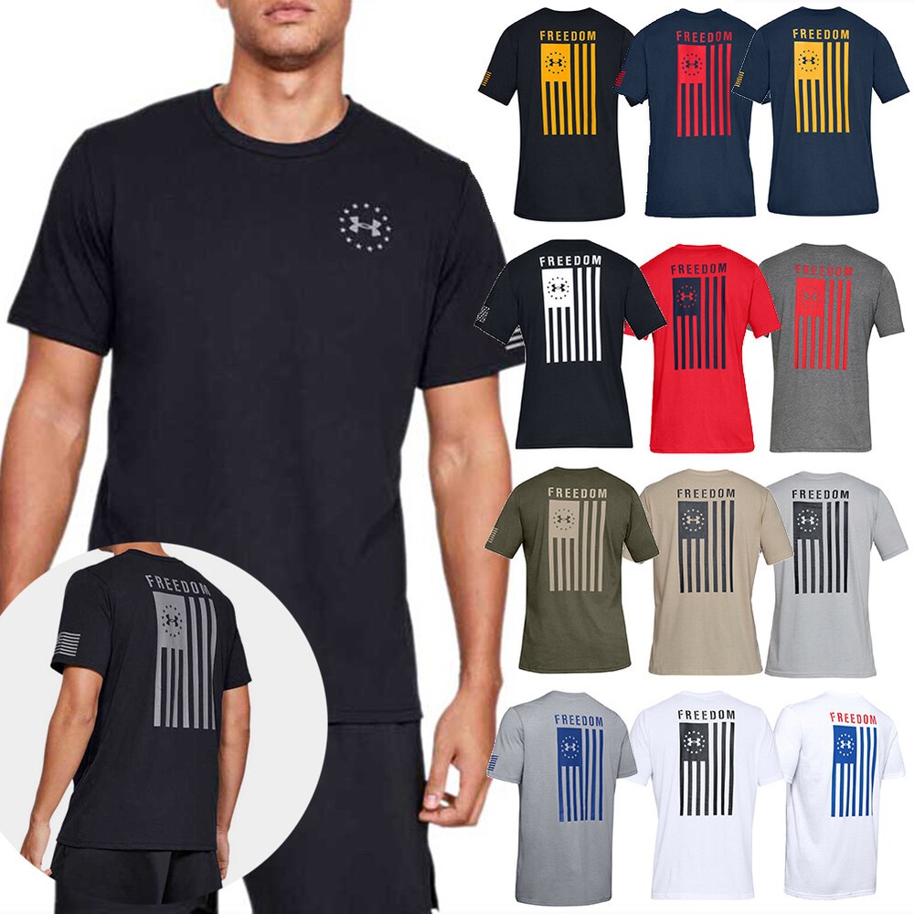 Under Armour Men’s Athletic UA Flag Freedom T-Shirt Short Sleeve Tee 1333350