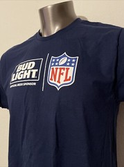 Bud Light Official Beer Sponsor NFL Navy Blue T-Shirt Size L and Snapback Hat