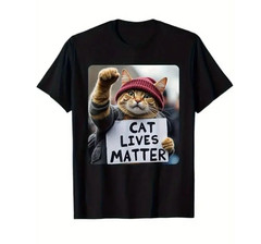 Summer t Shirts Funny Cat Graphic Cotton T-Shirt for Men – Breathable