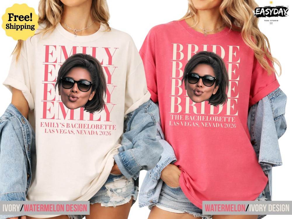 Custom Face Bachelorette Party Comfort Colors Matching Bride