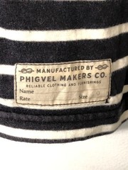PHIGVEL MAKERS Co. Military Striped T-Shirt Size L Black/White