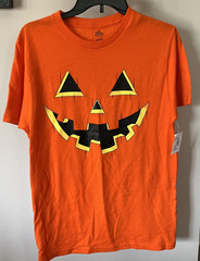 Way To Celebrate Halloween Orange Pumpkin Shirt-Men’s Size S (34-36) NEW