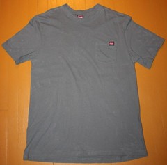 Wrangler Mens XLT 46-48 Cotton Workwear T-Shirt Pocket Logo Dark Gray Crew Neck