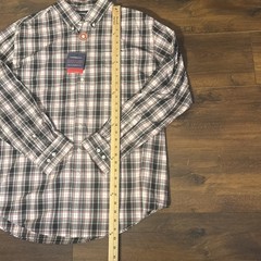 NWT Croft & Barrow Shirt Flannel Men’s XL Easy-Care Woven Plaid Red Black White