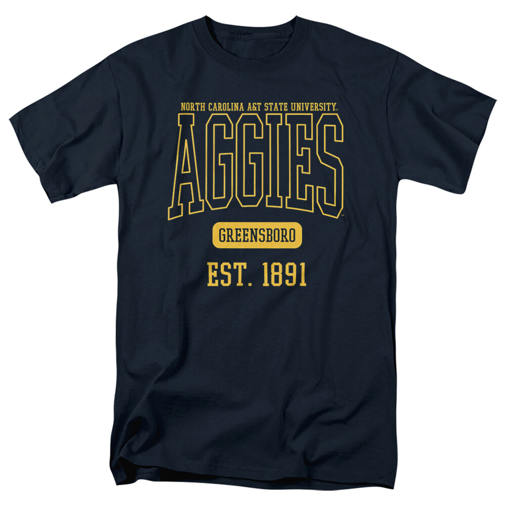 North Carolina A&T State University Adult T-Shirt Est. Date, Navy, S-5XL