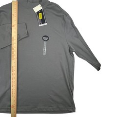 Roundtree & Yorke Mens Large Gray Seamless Mock Neck Long Sleeve Shirt NWT