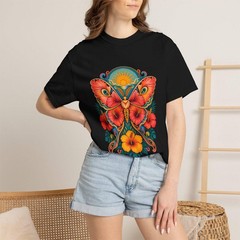 Psychedelic Hibiscus Moth Graphic Tee