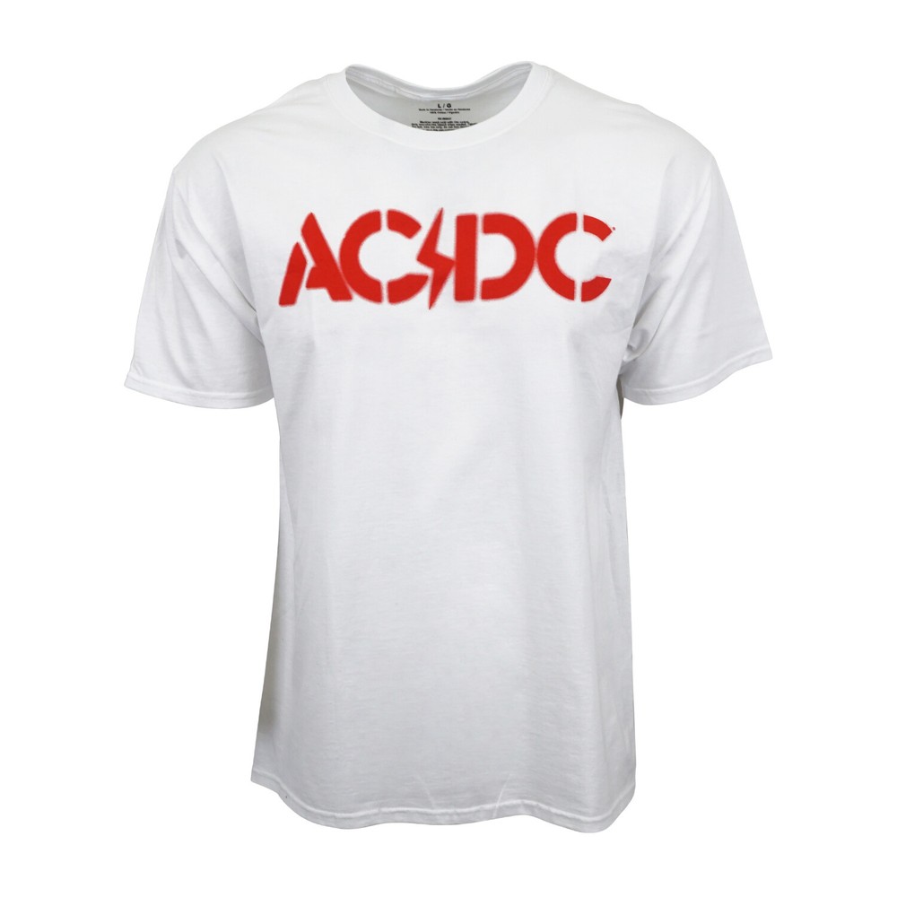 ACDC WHITE GRAPHIC HIGH VOLTAGE T SHIRT OFFICIAL LICENSE T SHIRT