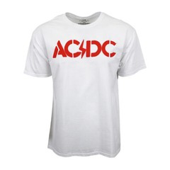 ACDC WHITE GRAPHIC HIGH VOLTAGE T SHIRT OFFICIAL LICENSE T SHIRT