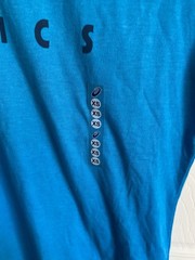 Asics Mens Logo Stripe SS Tee Sportswear Graphic Shirt Size XS