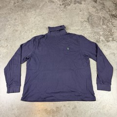 Vintage Polo Ralph Lauren T Shirt Mens XL Blue Turtle Neck Long Sleeve Preowned