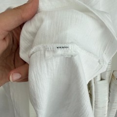 VINCE Shirt Mens Large White Heather Crew Neck Pima Cotton Short Sleeve Minimal