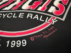 Vintage 1990s 1999 Sturgis Motorcycle Rally Black Hills Graphic T-Shirt, L NEW