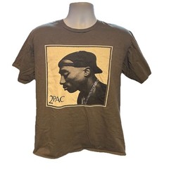 2 Pac Shirt Men Large Short Sleeve Gray Crew Neck Rap Hip Hop West Coast