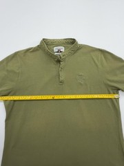 Enrico Coveri Boys Olive Polo Shirt Size M Button Front Logo