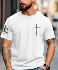 Christian Shirts for Men Oversized Jesus Shirt Faith Cross Graphic Tees God