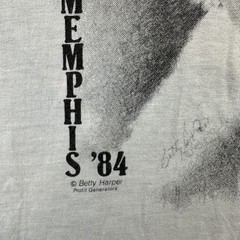 Vintage Screen Stars Memphis 84 Shirt Mens Large Gray Elvis Graphic Tee 80s