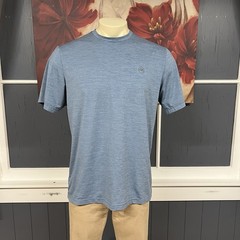Travis Matthew Heater Pro Active Tee T-Shirt Mens Sz Large Blue Poly Stretch