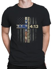Philippians 4:13 Patriotic Cross Men’s T-shirt