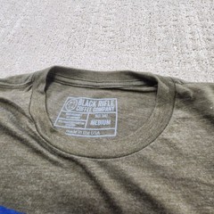 Black Rifle Coffee Company Shirt Men Medium Stretch Quick Dry Military Green USA