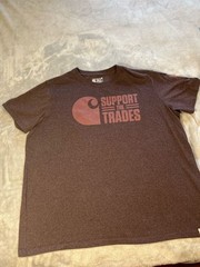 Carhartt Support The Trades Logo Loose Fit T-Shirt Heather Wine XXL