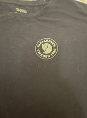 Fjallraven 1960 Logo T Shirt XXL Black Casual Outdoors Cotton Blend Fitted Tee