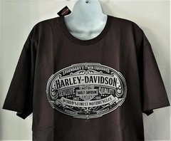 HARLEY DAVIDSON SS Shirt Dark Gray Belt Buckle Legendary V Twin Chest44in Mens L