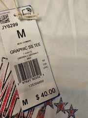 adidas Originals Graphic Print Logo Crew Neck Short Sleeve Tee Mens White M
