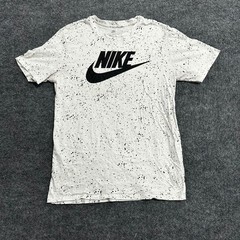 Nike T-Shirt Mens Size M White Paint Splatter Graphic Logo Athletic Cut Cotton