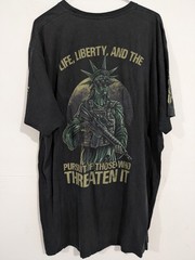 American Apparel Men’s 2XL Black “Warrior XII” Patriotic Graphic Crew Neck Tee